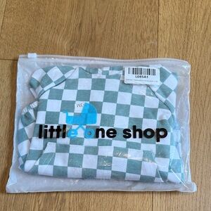 Little One Shop Green Checkered Kids Bodysuit